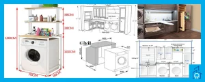 اندازه و ابعاد استاندارد ماشین لباسشویی